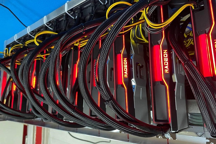 Замечена криптоферма из видеокарт AMD Radeon RX 6900 XT LC