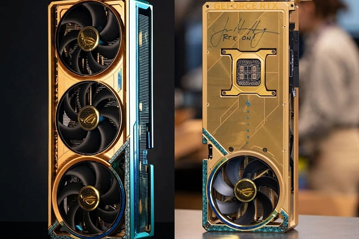 Подписанная Хуангом ROG Astral RTX 5090 Dhahab продалась на аукционе за $24 тысячи
