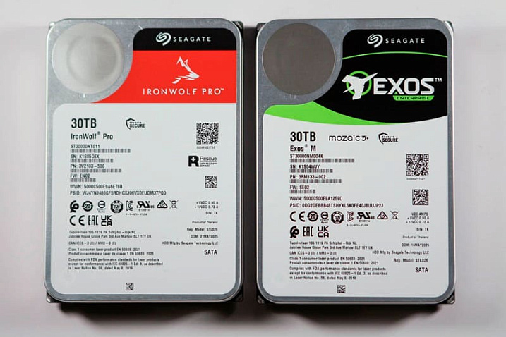 Seagate расширила линейки жёстких дисков IronWolf Pro и Exos моделями объёмом 30 Тбайт