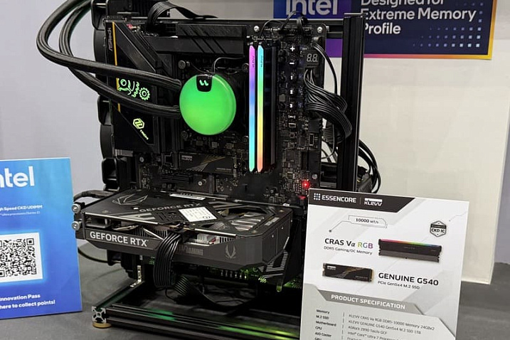 Оперативная память KLEVV CRAS Vα RGB с завода достигает скорости работы 10000 MT/s