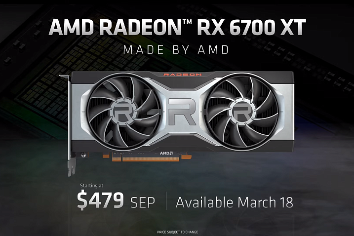 AMD представила видеокарту Radeon RX 6700 XT