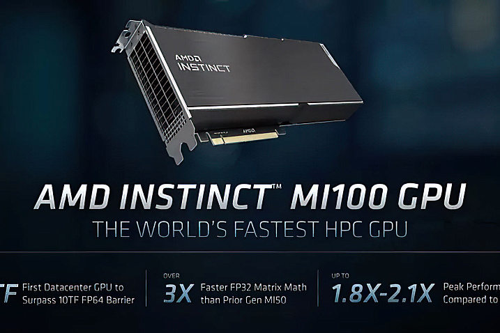 AMD представила Instinct MI100 – ускоритель высокопроизводительных вычислений