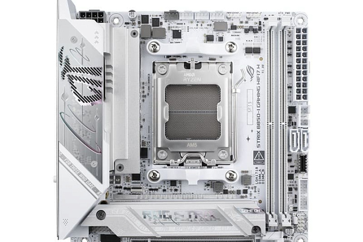 ASUS выпустила белую версию материнской платы ROG STRIX B850-I