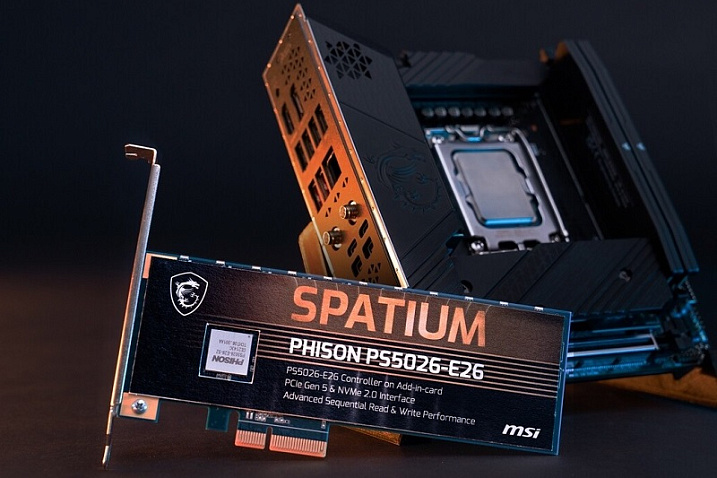 MSI и Phison анонсировали твердотельный накопитель Spatium E26 с PCIe 5.0