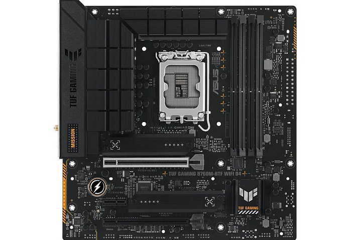 ASUS показала плату TUF Gaming B760M-BTF WiFi D4 с разъемами на обратной стороне