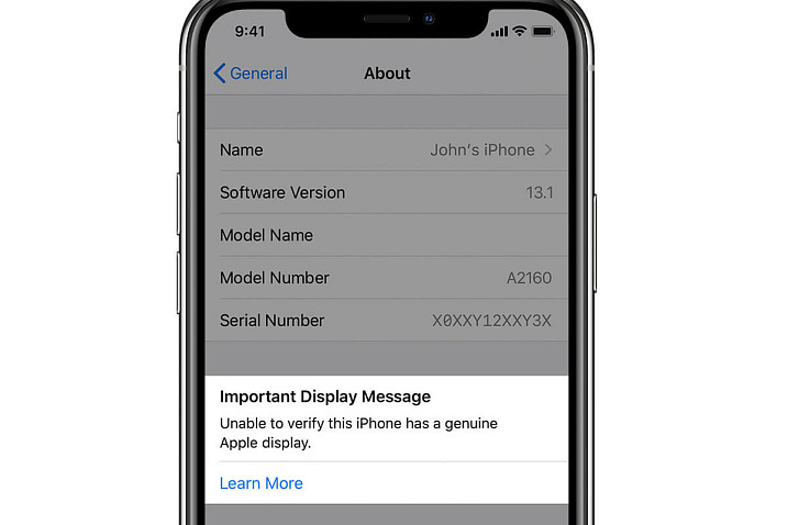iPhone 11 будет высвечивать предупреждение при установке дисплея от сторонних производителей