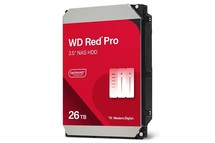 Новый жесткий диск Western Digital WD Red Pro предлагает объем 26 Тбайт