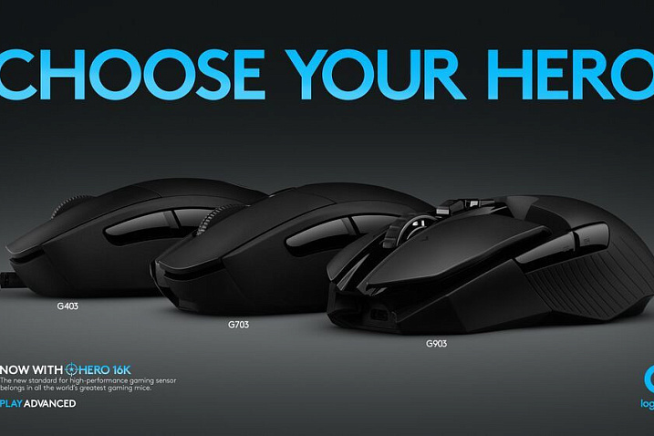 Logitech оборудует игровые мыши новым сенсором HERO 16K