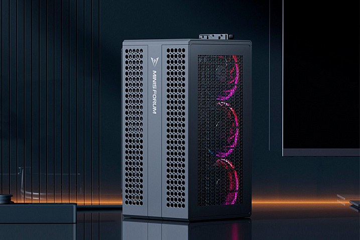 Мини-ПК Minisforum B550 Pro поддерживает установку двухслотовой видеокарты
