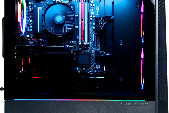 Дискретная видеокарта Intel Iris Xe используется в готовом игровом компьютере CyberPowerPC