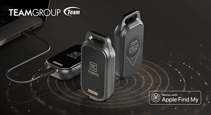 Портативный SSD TEAMGROUP T-Create Expert P34F Find My поддерживает Apple Find My