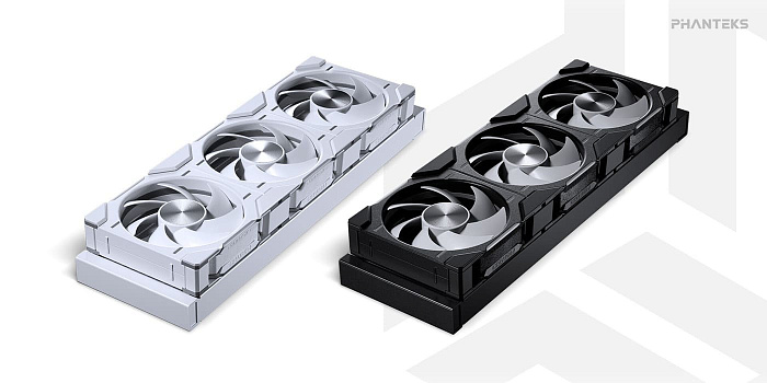 В водоблоке готовых СЖО Phanteks Glacier One D30 X2 присутствует вентилятор