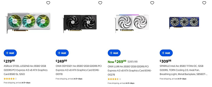 Цены на видеокарту Intel Arc B580 вернулись к рекомендованному значению