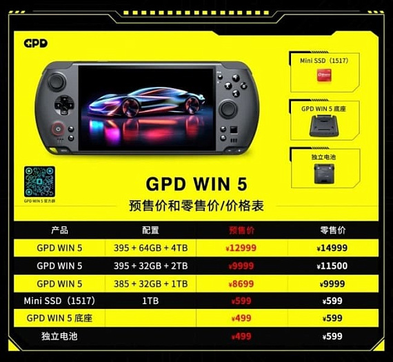 Ценник портативной консоли GPD WIN 5 начинается с $1400 Ценник портативной консоли GPD WIN 5 начинается с $1400
