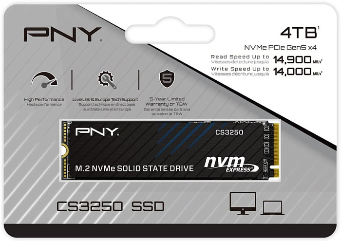 Твердотельный накопитель PNY CS3250 способен достигать 14 900 Мбайт/с Твердотельный накопитель PNY CS3250 способен достигать 14 900 Мбайт/с