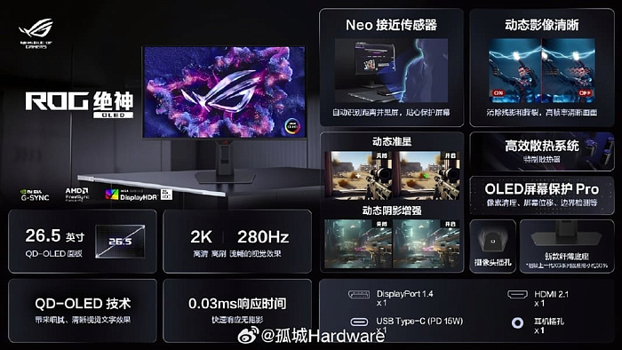  ASUS ROG Strix OLED XG27ACDMS является самым доступным монитором на OLED-матрице