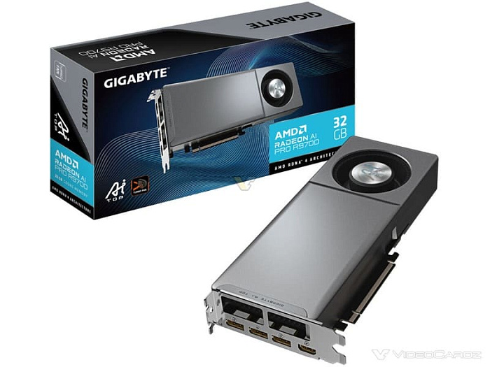 В ассортименте GIGABYTE появилась видеокарта Radeon AI PRO R9700 AI TOP