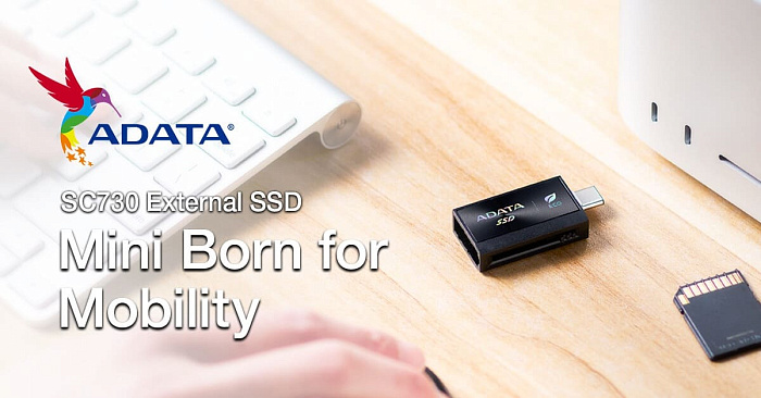 ADATA показала ультракомпактный внешний накопитель SC730