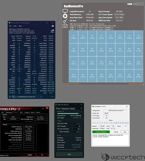 Ryzen 9 9950X3D2 работает с памятью DDR5-8800 CL32 на плате ROG Crosshair X870E APEX
