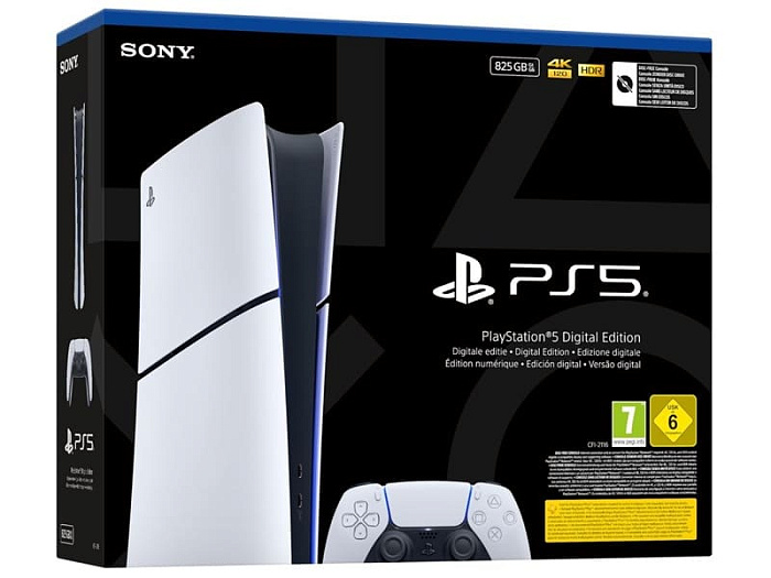 Sony PS5 Digital Slim с хранилищем на 825 Гбайт стоит столько же, сколько и версия на 1 Тбайт