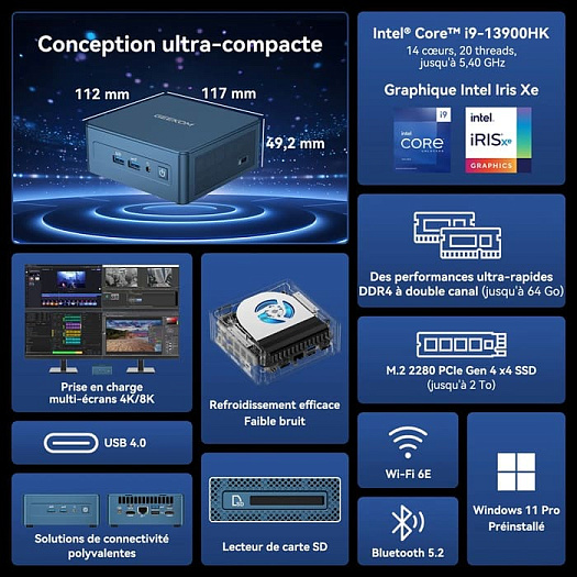 Мини-ПК GEEKOM IT13 2025 Edition основан на процессоре Intel Core i9-13900HK