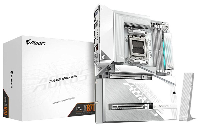GIGABYTE показала белые платы X870/B850 AORUS STEALTH со скрытыми разъемами