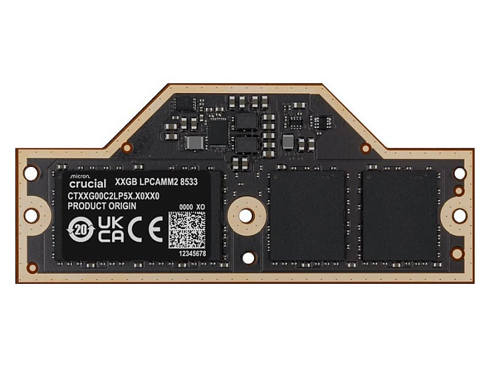Память Crucial LPCAMM2 теперь работает со скоростью 8533 MT/s при объёме 64 Гбайта