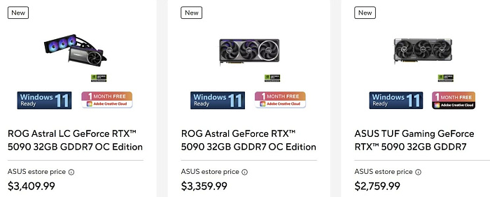 ASUS опять повысила стоимость своих видеокарт GeForce RTX 5000 и Radeon RX 9000
