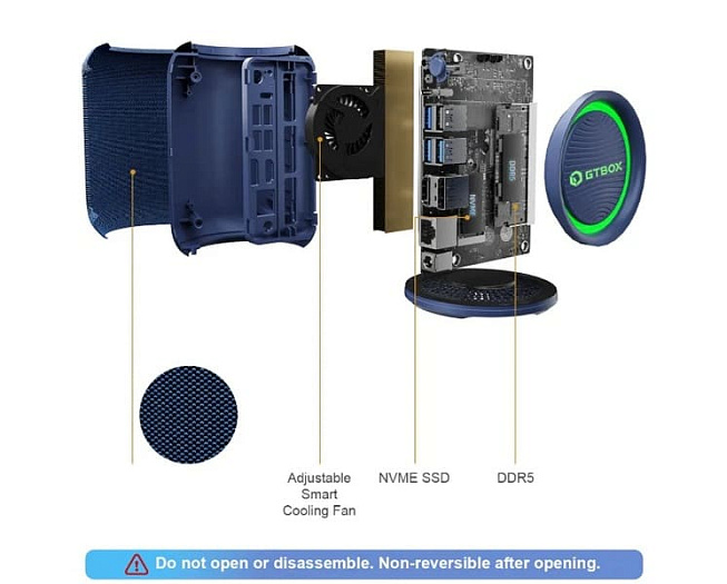 Мини-ПК GTBOX T1 выполнен в виде портативной колонки