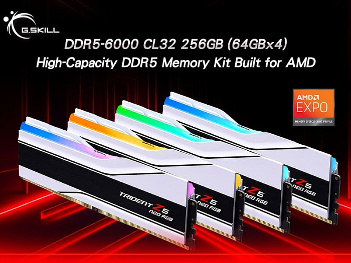 G.SKILL показала комплект DDR5-6000 объемом 256 Гбайт для процессоров AMD