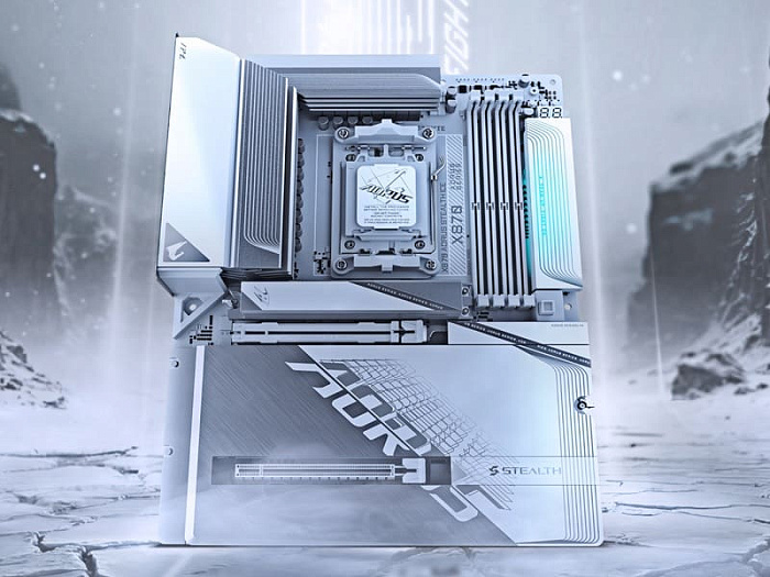 GIGABYTE показала белые платы X870/B850 AORUS STEALTH со скрытыми разъемами