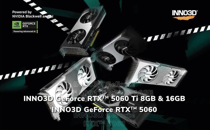 Рассматриваем модельный ряд показанных видеокарт GeForce RTX 5060/Ti