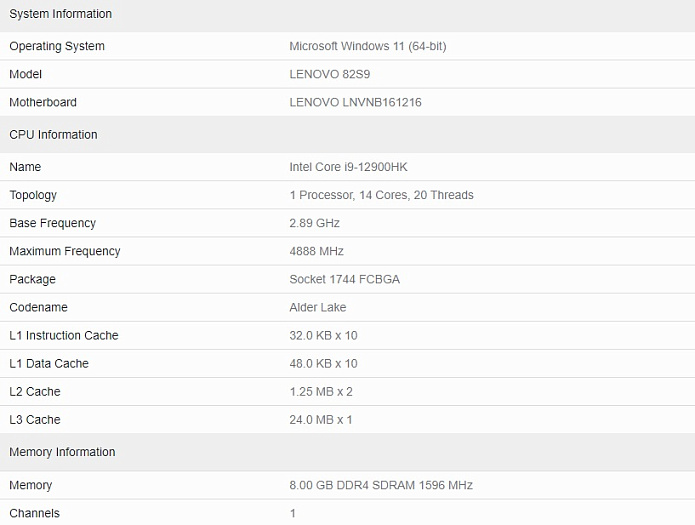 Intel Core i9-12900HK вновь замечен в базе данных Geekbench — i2HARD