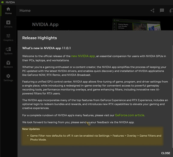 Обновление NVIDIA App &ldquo;решает&rdquo; проблему снижения производительности