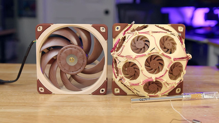 Энтузиаст создал 120-мм вентилятор из 15 30-мм вентиляторов