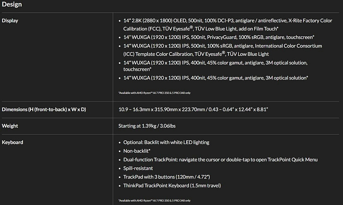 Lenovo готова к выпуску ноутбука ThinkPad P14s Gen 6 с процессорами AMD Strix Point