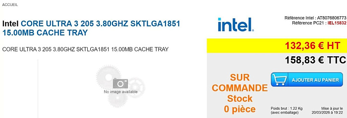 Не опять, а снова: бюджетный Intel Core Ultra 3 205 замечен в розничном магазине