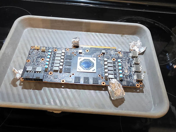 Старый добрый ремонт при помощи духовки возродил Radeon RX 6700 XT
