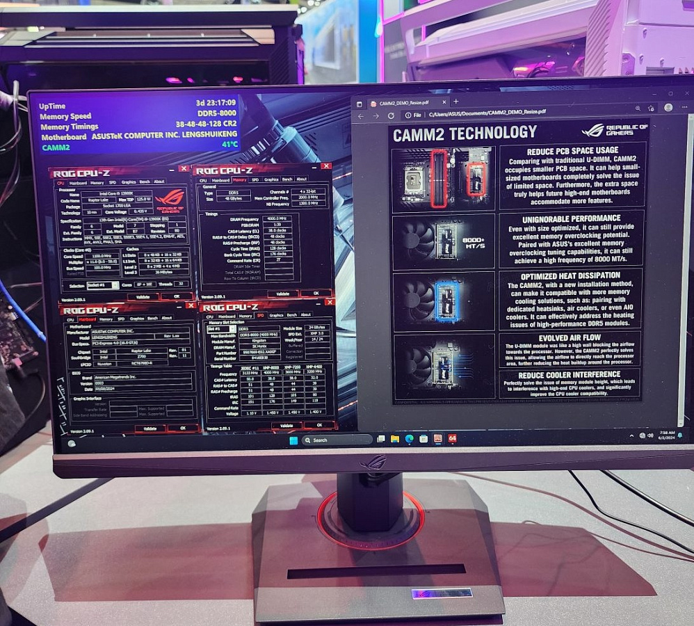 Прототип платы ASUS ROG Maximus Z890 HERO работает с памятью CAMM2 — i2HARD