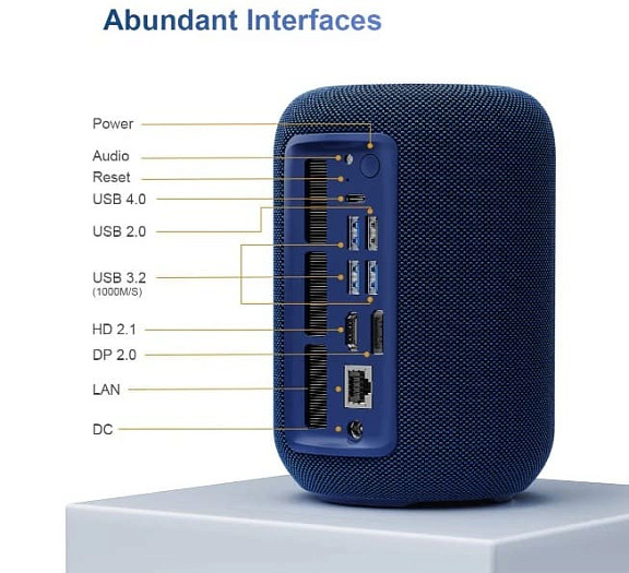Мини-ПК GTBOX T1 выполнен в виде портативной колонки