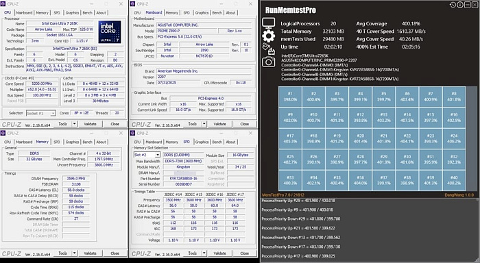 Все платы ASUS на чипсетах Intel 800 серии гарантируют работу памяти JEDEC DDR5-7200
