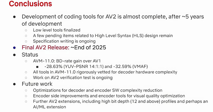 Кодек AV2 требует на 30% меньше битрейта по сравнению с AV1 Кодек AV2 требует на 30% меньше битрейта по сравнению с AV1