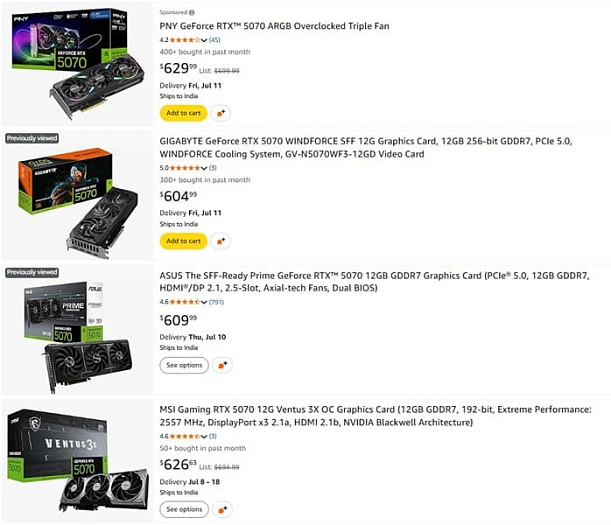 NVIDIA GeForce RTX 5070 дешевеет во многих регионах