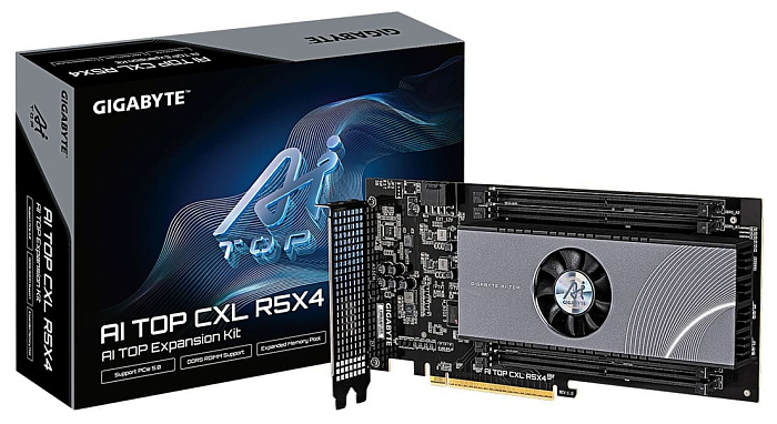 Плата расширения GIGABYTE AI TOP CXL R5X4 позволяет добавить до 512 Гбайт DDR5