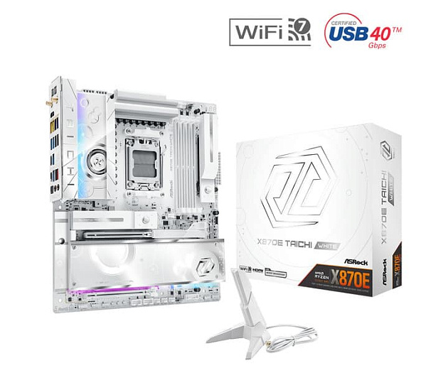 Премиальная материнская плата ASRock X870E Taichi анонсирована в белом варианте