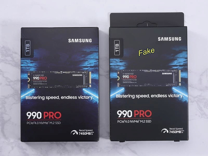 Поддельные накопители Samsung 990 PRO практически не отличить от оригинальных