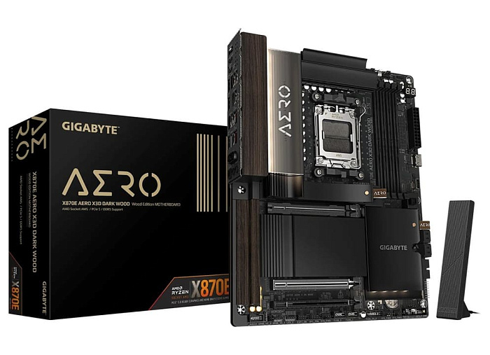 GIGABYTE X870E AERO X3D WOOD теперь доступна в тёмном исполнении DARK