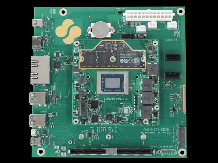 Система SolidRun P100 COMx6 полагается на AMD Ryzen AI Embedded P100 и память LPCAMM2