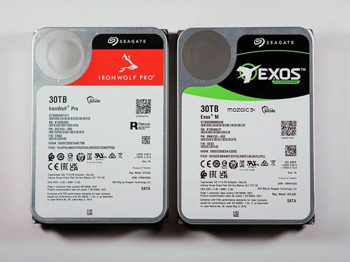 Seagate расширила линейки жёстких дисков IronWolf Pro и Exos моделями объёмом 30 Тбайт