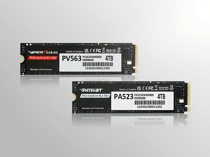 Patriot выпустила накопители Viper PV563 и Patriot PA523 на основе PCI Express 5.0